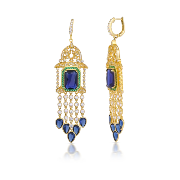 BLU CHANDLIER EARRINGS
