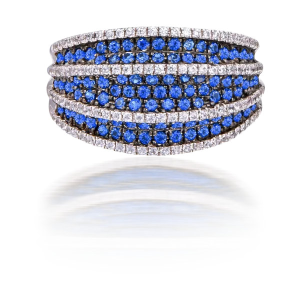 MAJESTIC BLUE RAYS RING